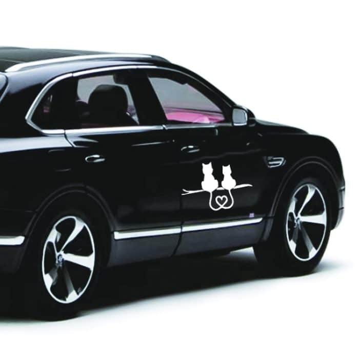 20 Stück Auto-Körper-Stoßstange, Vinyl-Aufkleber, Fensteraufkleber, Größe: 17,8 x 10,8 cm, Dual Cats – Bild 4