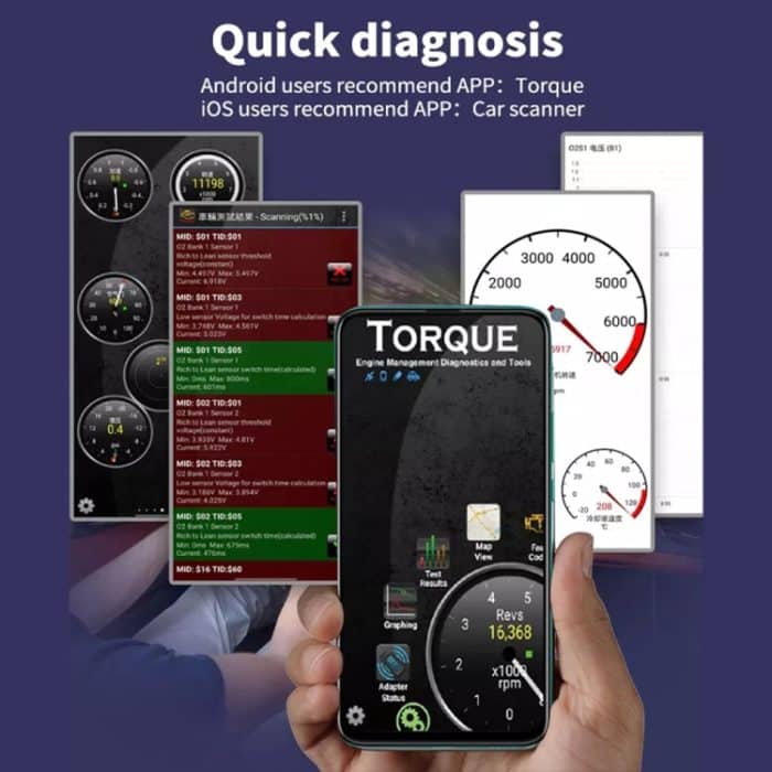 V019 OBD2 Scanner Bluetooth 4.0 ELM327 Autodiagnosetool – Bild 5