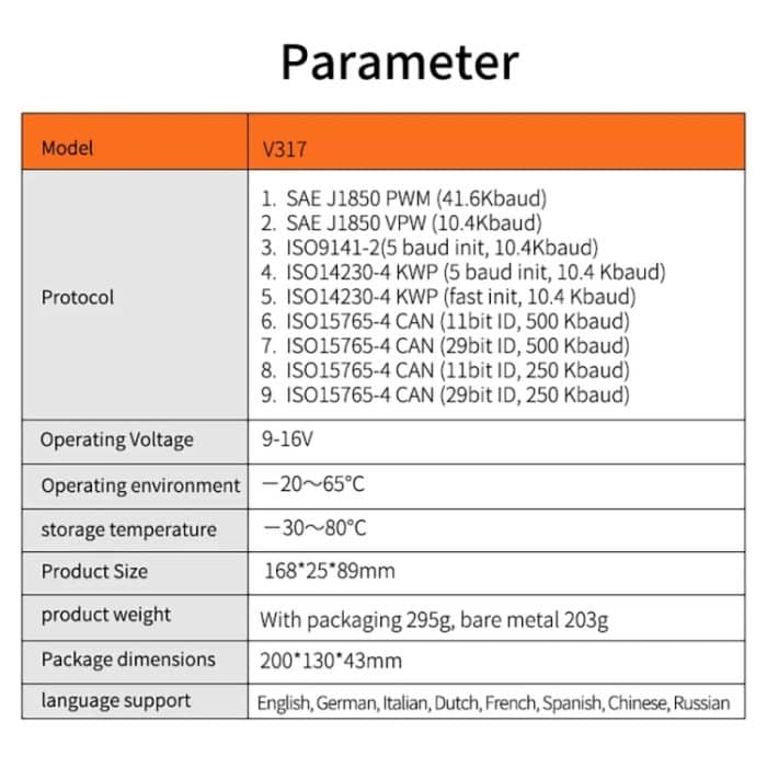 V317 Auto Fehlerdetektor OBD2 ELM327 Scanner Codeleser – Bild 9