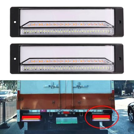 2 Stück Hochleistungs-LKW-Anhänger, 147 LED-Lichtleiter, dreifarbiges Bremslicht