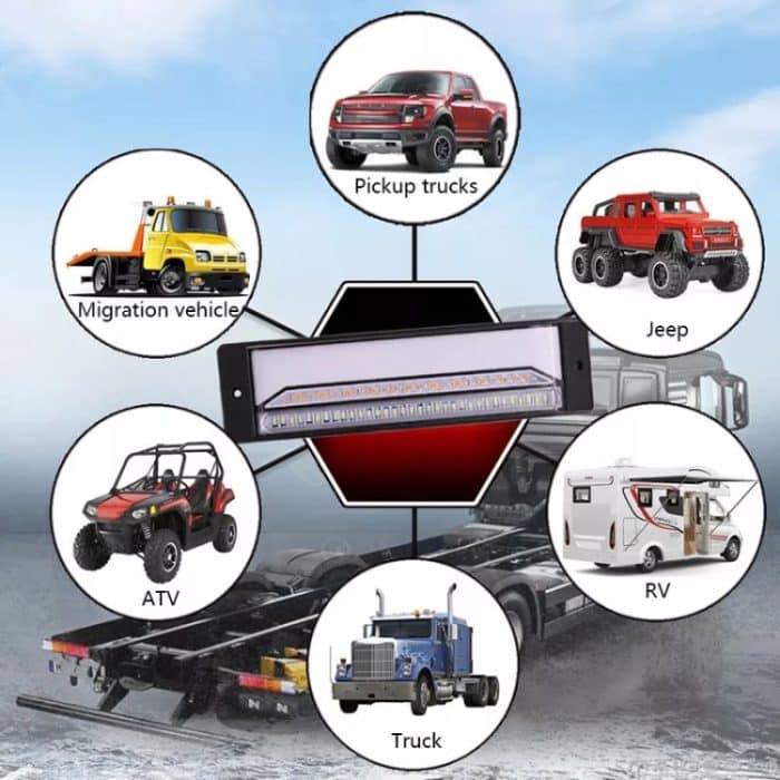 2 Stück Hochleistungs-LKW-Anhänger, 147 LED-Lichtleiter, dreifarbiges Bremslicht – Bild 8