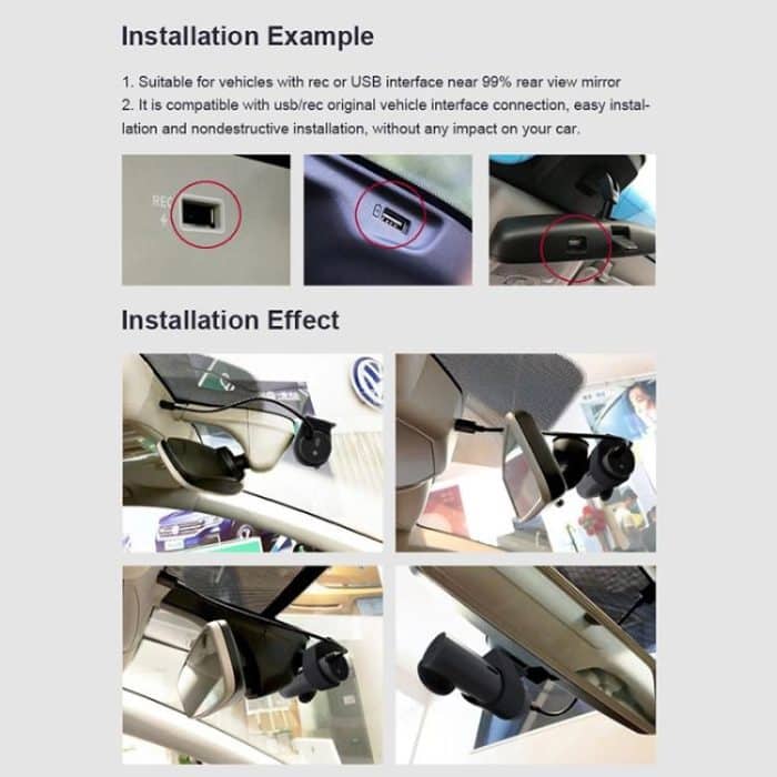 Auto WiFi Einzelkamera versteckt 360-Grad-Drehung Auto fahren Recorder – Bild 6