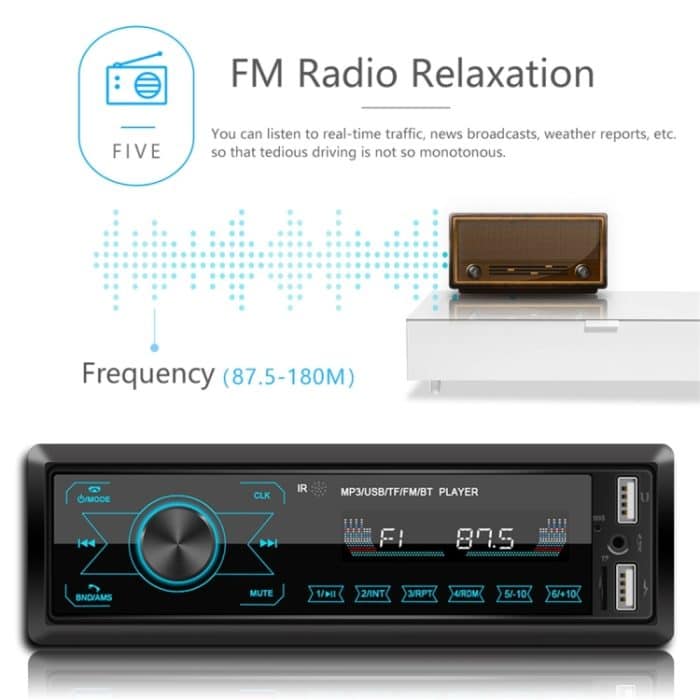 M10 12V Autoradioempfänger MP3-Player, unterstützt Bluetooth Freisprechen / FM / USB / SD-Karte – Bild 9