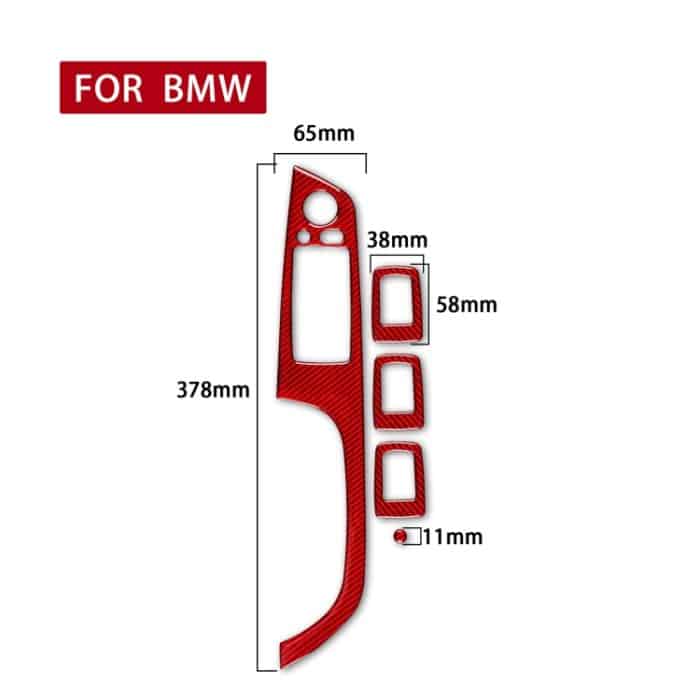 5-teiliges Set für BMW 3er E90, Kohlefaser-Auto-Linksfahr-Hebetafel-dekorativer Aufkleber mit Faltung, Durchmesser: 37,8 cm, Left Driving Lifting Panel – Bild 2