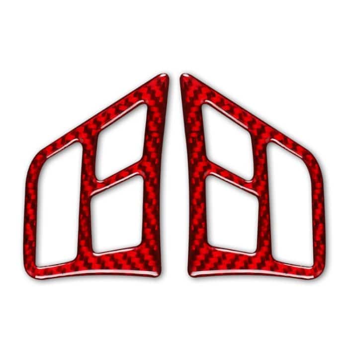 2-teiliges Set für BMW 3er E90, Kohlefaser-Auto-Lenkrad-Knopfrahmen, dekorativer Aufkleber, Links- und Rechtsantrieb, universell, Steering Wheel Button Frame – Bild 1