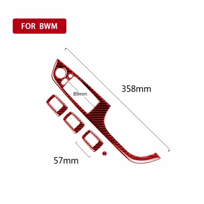 5-teiliges Set für BMW 3er E90, Kohlefaser-Auto-Fensterheber-Panel für den rechten Antrieb, dekorativer Aufkleber, Durchmesser: 35,8 cm, Car Right Drive Window Lift Panel – Bild 2
