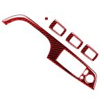 5-teiliges Set für BMW 3er E90, Kohlefaser-Auto-Fensterheber-Panel für den rechten Antrieb, dekorativer Aufkleber, Durchmesser: 35,8 cm, Car Right Drive Window Lift Panel – Bild 3