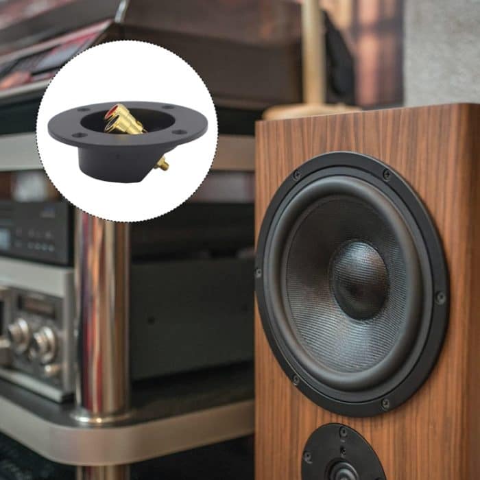 2 in 1 / Set Auto Doppelbindung Runde Goldplatte Push Federbelastete Buchsen Lautsprecherbox – Bild 6