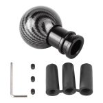 Universeller Schaltknauf aus Metall mit Kohlefaser-Textur, Black, Red, Silver Black – Bild 4