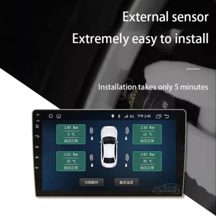 USB TPMS Reifendruckkontrollsystem Android mit externem Sensor für Autoradio DVD Player – Bild 9