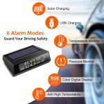Auto Solar Wireless Reifendrucküberwachungssystem TPMS 6 externe Sensoren für 6-Rad-LKW-Bus – Bild 4