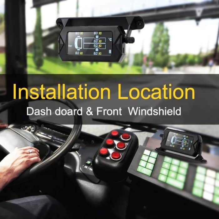 8 Bar Solar Wireless Reifendrucküberwachungssystem TPMS 6 externe Sensoren für 6-Rad-LKW-Bus – Bild 7