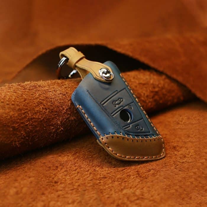 Für BMW Blade Style Auto-Rindsleder-Schlüsselschutzhülle Schlüsseletui, Version mit zwei Schlüsseln, For BMW, Two Keys Version – Bild 2