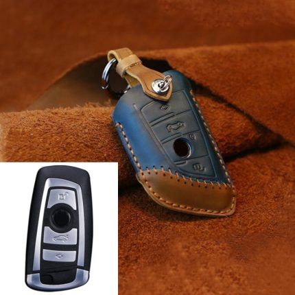Für BMW Blade Style Auto-Rindsleder-Schlüsselschutzhülle Schlüsseletui, Version mit drei Schlüsseln, For BMW, Three Keys Version