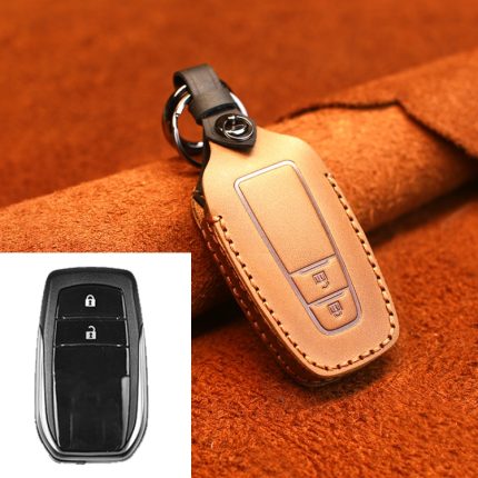 Für Toyota Auto Rindsleder Schlüssel Schutzhülle Schlüsseletui, Zwei-Schlüssel-Version, For Toyota,Two Keys Version, For Toyota, Two Keys Version