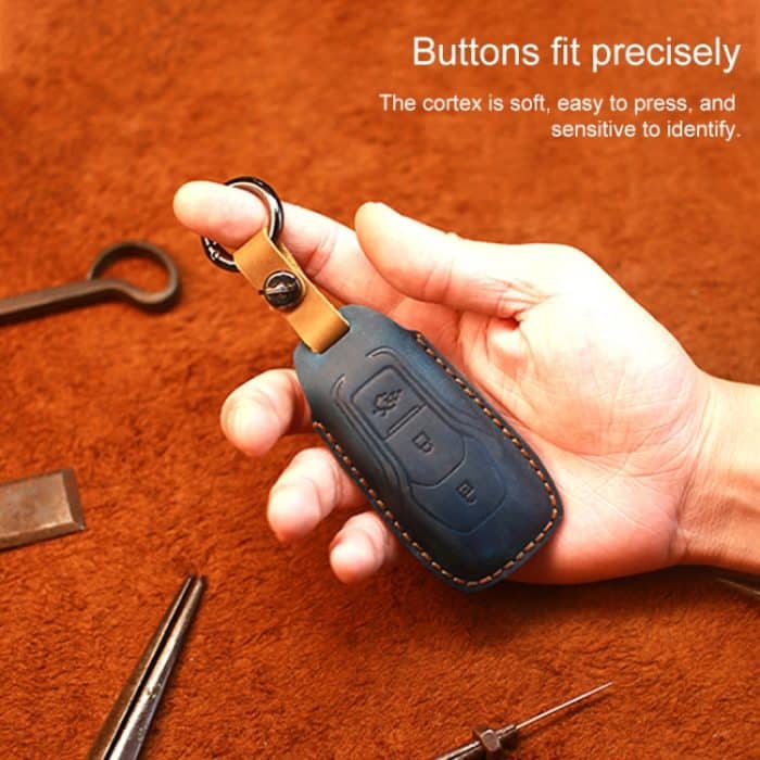 Für Ford alten Stil Auto Rindsleder Schlüssel Schutzhülle Schlüsseletui, For Ford Old Style – Bild 4