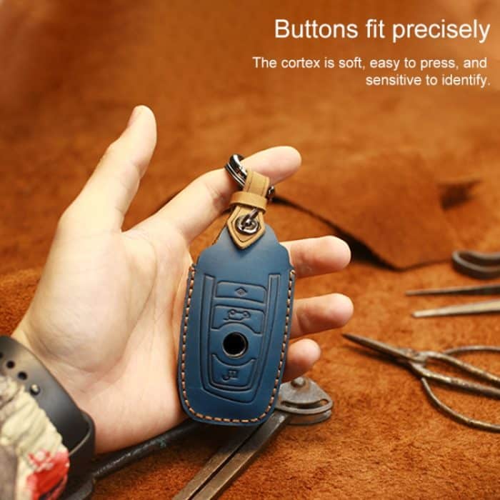 Für BMW alten Stil Auto Rindsleder Schlüssel Schutzhülle Schlüsseletui, zwei Schlüssel Version, For BMW Old Style, Two Keys Version, For BMW, For BMW Old Style – Bild 4