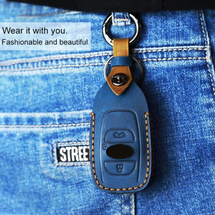 Für Subaru Auto Rindsleder Schlüssel Schutzhülle Schlüsseletui, For Subaru – Bild 6