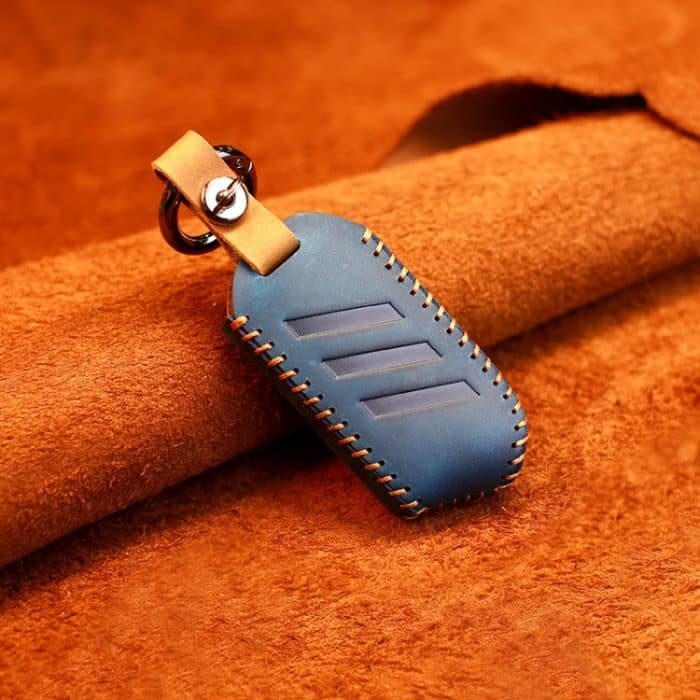 Für Kia Auto Rindsleder Schlüssel Schutzhülle Schlüsseletui, runde Version, For Kia, Round Version – Bild 3