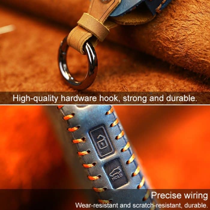 Für Kia Auto Rindsleder Schlüssel Schutzhülle Schlüsseletui, runde Version, For Kia, Round Version – Bild 5