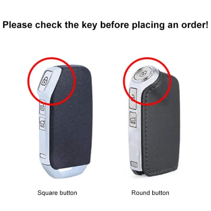 Für Kia Auto Rindsleder Schlüssel Schutzhülle Schlüsseletui, runde Version, For Kia, Round Version – Bild 2