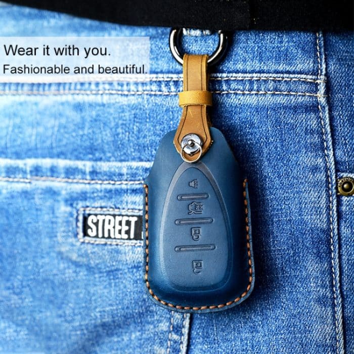 Für Chevrolet Auto Rindsleder Schlüssel Schutzhülle Schlüsseletui, Fünf-Schlüssel-Version, For Chevrolet, Five Keys Version, For Chevrolet – Bild 6