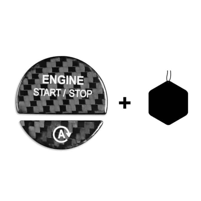 Für Mercedes-Benz C/S-Klasse 2022 Stil Auto Kohlefaser Ein-Klick-Startknopf dekorativer Aufkleber, linker und rechter Antrieb Universal – Bild 2