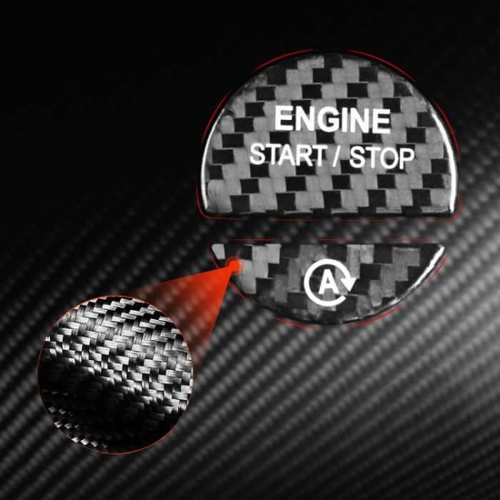 Für Mercedes-Benz C/S-Klasse 2022 Stil Auto Kohlefaser Ein-Klick-Startknopf dekorativer Aufkleber, linker und rechter Antrieb Universal – Bild 5