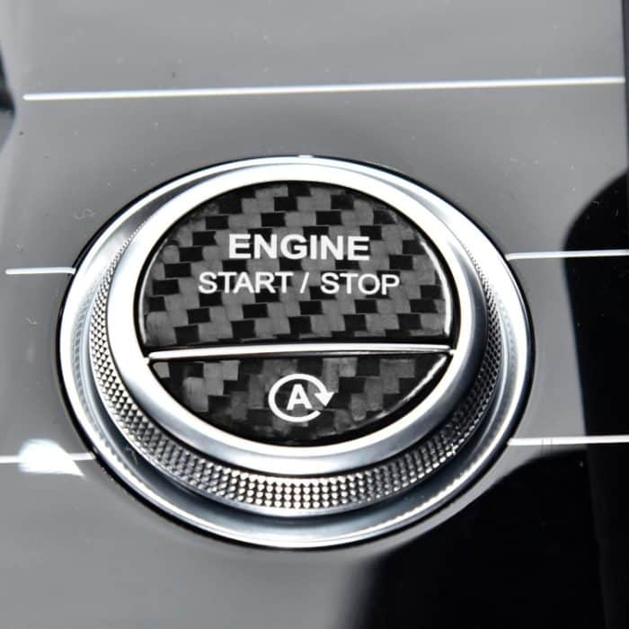 Für Mercedes-Benz C/S-Klasse 2022 Stil Auto Kohlefaser Ein-Klick-Startknopf dekorativer Aufkleber, linker und rechter Antrieb Universal – Bild 6