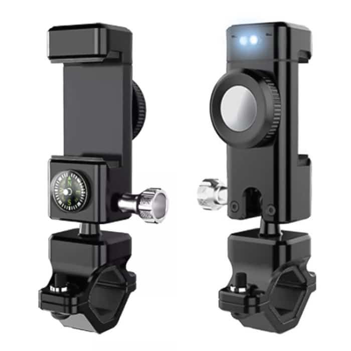 Diebstahlsicherer Fahrrad-/Motorrad-Handyhalter mit Licht, with Light (Black), with Light (Green) – Bild 1