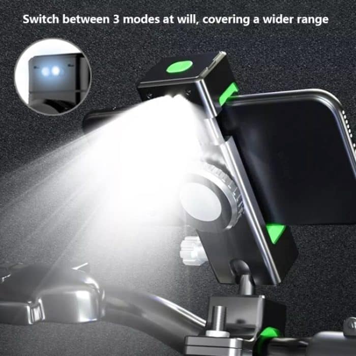 Diebstahlsicherer Fahrrad-/Motorrad-Handyhalter mit Licht, with Light (Black), with Light (Green) – Bild 7