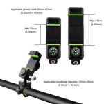 Diebstahlsicherer Fahrrad-/Motorrad-Handyhalter ohne Licht, without Light (Black), without Light (Green) – Bild 3