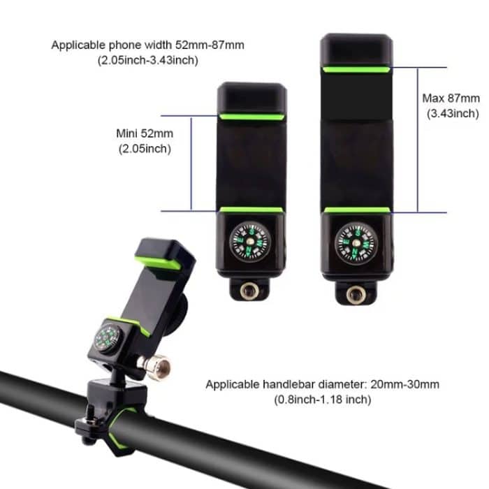 Diebstahlsicherer Fahrrad-/Motorrad-Handyhalter ohne Licht, without Light (Black), without Light (Green) – Bild 3