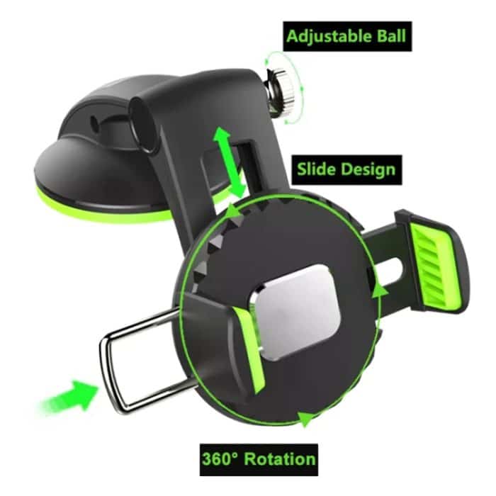 Multifunktionaler Auto-Mittelkonsolen-Armaturenbrett-Saugnapf-Telefonhalter, Suction Cup (Black), Suction Cup (Green) – Bild 3