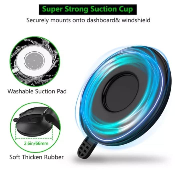 Multifunktionale Auto-Mittelkonsole, Armaturenbrett, Saugnapf, magnetischer Handyhalter, Suction Cup Magnetic (Black), Suction Cup Magnetic (Green) – Bild 5