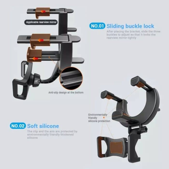 Auto-Rückspiegel-Telefonhalter Universal-Navigationshalterung – Bild 4