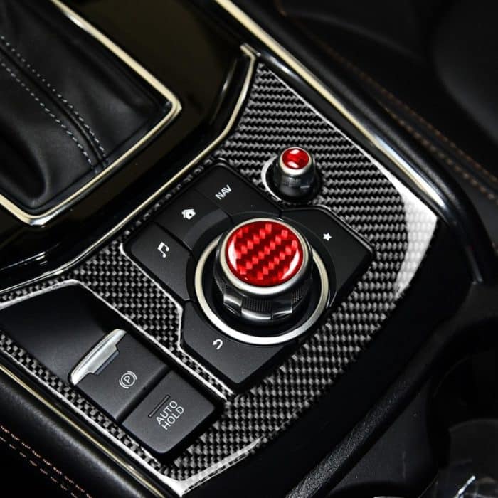 Auto-Carbonfaser-Multimedia-Tasten, dekorativer Aufkleber für Mazda 3/6/CX-9/CX-5, linker und rechter Antrieb, Multimedia Buttons – Bild 4