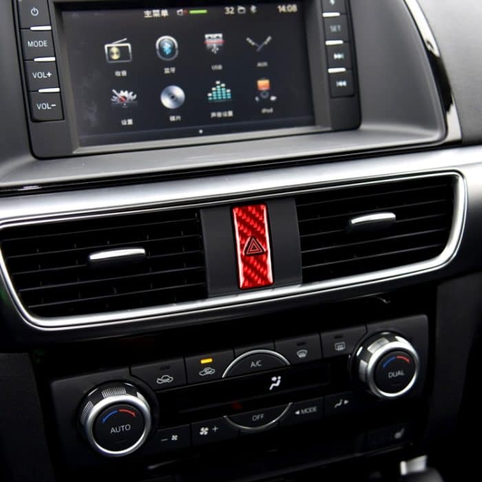 Auto-Kohlefaser-Warnleuchte, dekorativer Aufkleber für Mazda CX-5 2017–2018, Links- und Rechtsantrieb, Warning Light – Bild 4