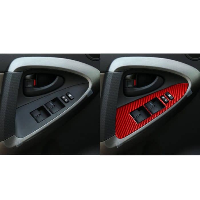 Auto-Carbon-Faser-Fensterglas-Hebetafel-dekorativer Aufkleber für Toyota RAV4 2006–2013, linker Antrieb, Window Glass Lift Panel, Left Drive – Bild 6