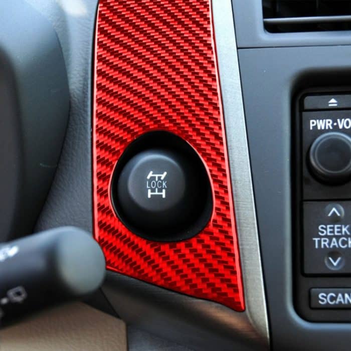 Auto-Carbonfaser-Warnlichtschalterfeld, dekorativer Aufkleber für Toyota RAV4 2006–2013, linker und rechter Antrieb, Warning Light Switch Panel – Bild 5