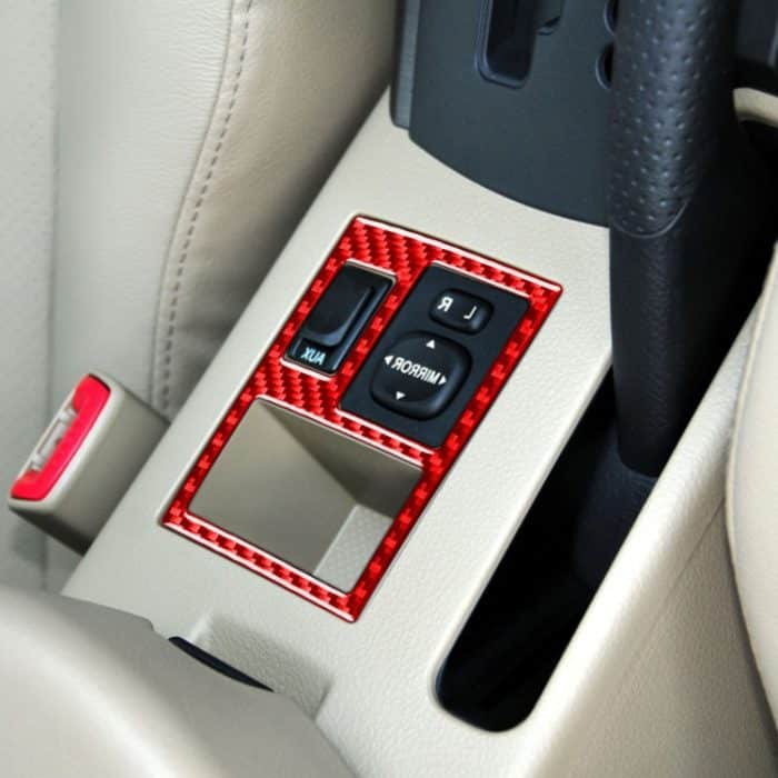 Auto-Kohlefaser-Rückspiegel-Einstellschalterrahmen, dekorativer Aufkleber für Toyota RAV4 2006–2013, Rechtsantrieb, Rear Mirror Adjustment Switch Frame, Right Drive – Bild 5