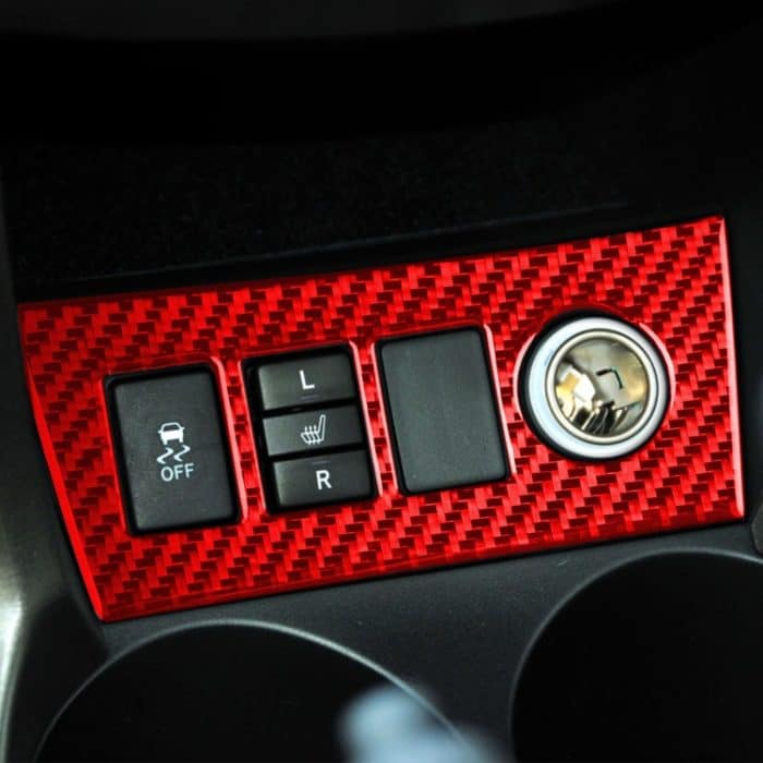 Auto-Carbonfaser-Zigarettenbeleuchtungspanel, dekorativer Aufkleber für Toyota RAV4 2006–2013, Links- und Rechtsantrieb, Cigarette Lighting Panel – Bild 5