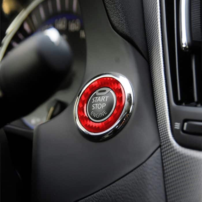 Auto-Kohlefaser-Ein-Knopf-Start-Dekorationsaufkleber für Infiniti Q50 2014–2020 / Q60 / QX60, Links- und Rechtsantrieb, One-button Start – Bild 5