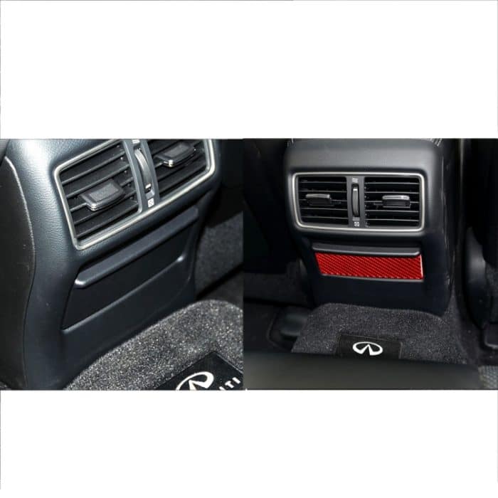 Dekorativer Aufkleber für die hintere Aschenbecherverkleidung aus Kohlefaser für das Auto, für Infiniti Q50 2014–2020, Links- und Rechtsantrieb, Rear Ashtray Panel – Bild 6