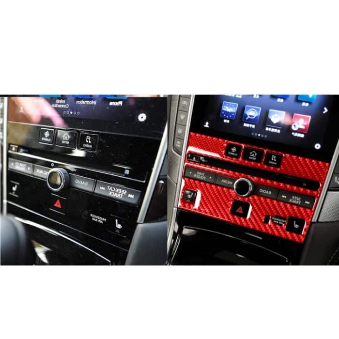 Auto-Carbon-Faser-A-Stil CD-Konsolentafel-dekorativer Aufkleber für Infiniti Q50 2014–2020, Rechtsantrieb, A Style CD Console Panel, Right Drive – Bild 6