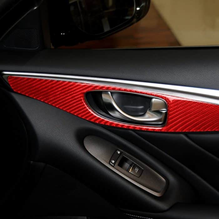 Auto-Carbon-Faser-A-Stil-Türgriff-Panel-dekorativer Aufkleber für Infiniti Q50 2014–2020, linker und rechter Antrieb, A Style Door Handle Panel – Bild 5