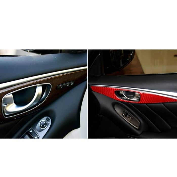 Auto-Carbon-Faser-A-Stil-Türgriff-Panel-dekorativer Aufkleber für Infiniti Q50 2014–2020, linker und rechter Antrieb, A Style Door Handle Panel – Bild 6