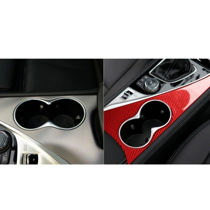 Auto-Kohlefaser-Wasserbecherhalter-Panel, dekorativer Aufkleber für Infiniti Q50 2014–2020, Linksantrieb, Water Cup Holder Panel, Left Drive – Bild 6