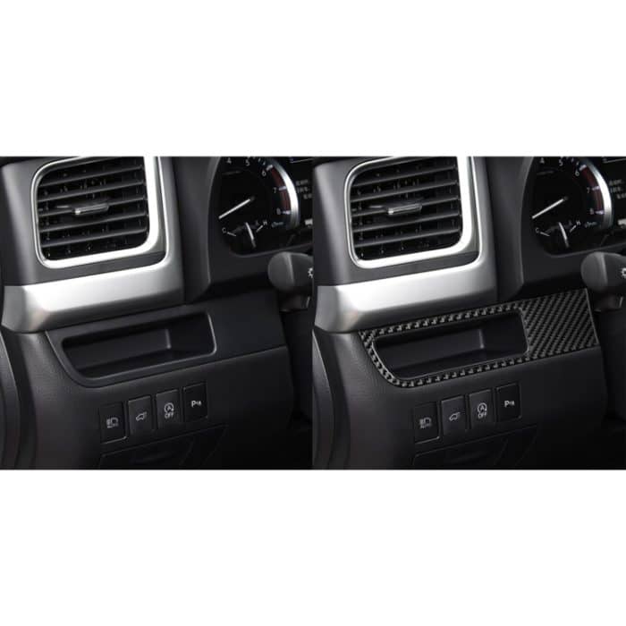 Auto-Carbon-Faser-Fahrerkartensteckplatz, dekorativer Aufkleber für Toyota Highlander 2014–2019, Linksantrieb – Bild 6