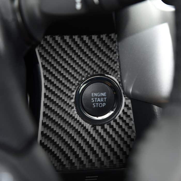 Auto Kohlefaser Zündschalter Panel Dekorativer Aufkleber für Toyota Highlander 2014–2019, Linksantrieb – Bild 5